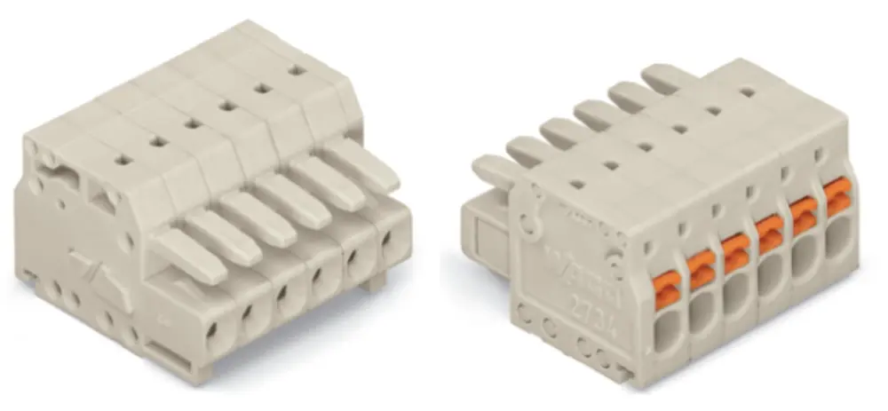 Conector de iluminación Hembra 2734, 7 Polos, Montaje enchufable, 10A | 2734-107 WAGO