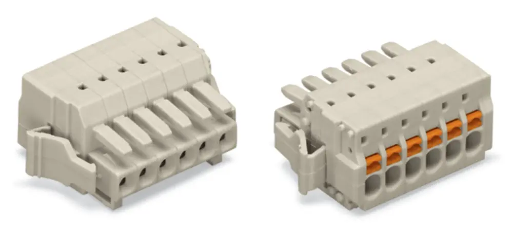Conector de iluminación Hembra 2734, 2 Polos, Montaje enchufable, 10A | 2734-102/037-000 WAGO