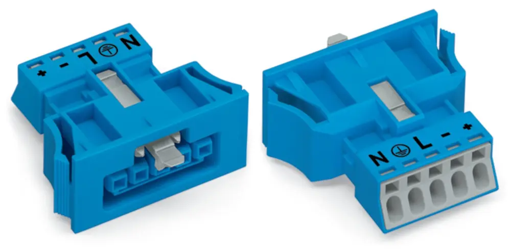 Conector de iluminación Hembra 890, 5 Polos, Encaje Presión, 16A, IP40 | 890-2105 WAGO