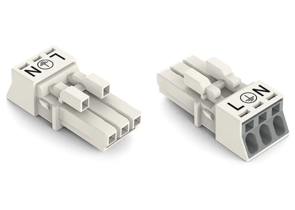 Conector de iluminación Hembra 890, 3 Polos, Montaje enchufable, 16A, IP20, IP40 | 890-223 WAGO