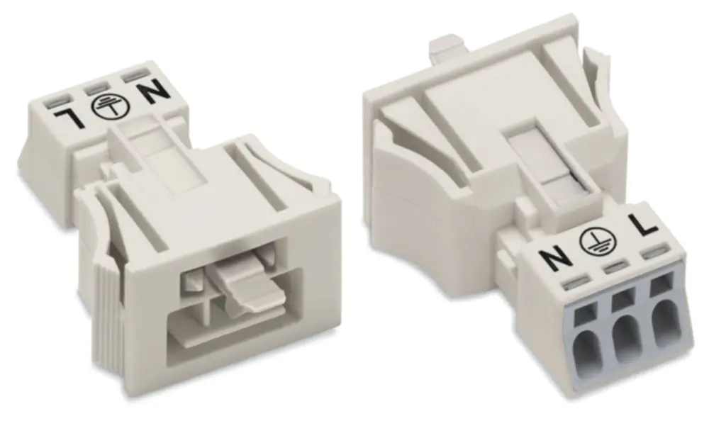 Conector de iluminación Macho 890, 3 Polos, Encaje Presión, 16A, IP20, IP40 | 890-733 WAGO