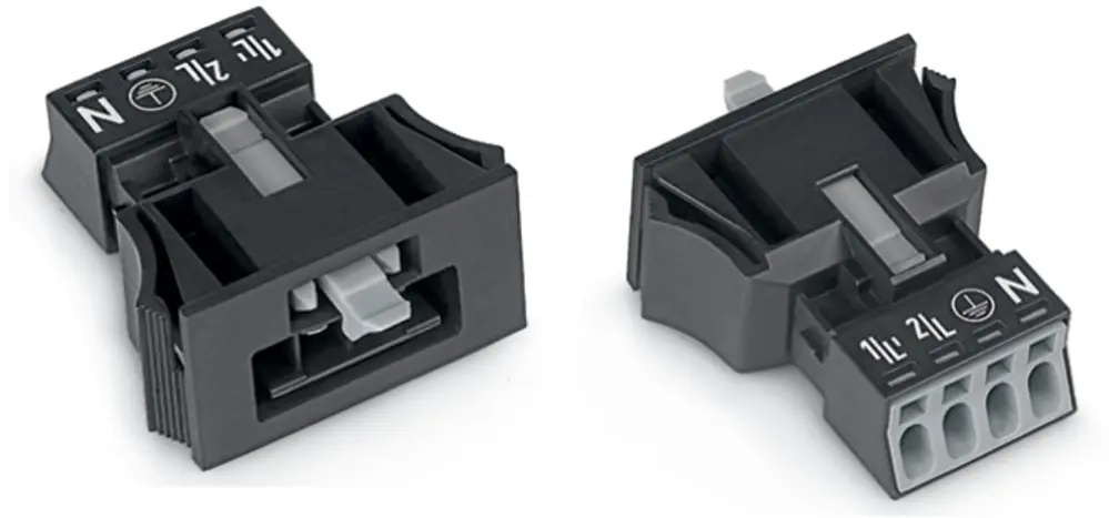 Conector de iluminación Macho 890, 4 Polos, Encaje Presión, 16A, IP20, IP40 | 890-714 WAGO