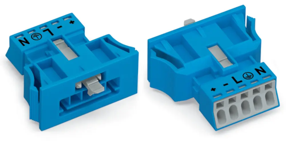Conector de iluminación Macho 890, 5 Polos, Encaje Presión, 16A, IP20, IP40 | 890-2115 WAGO