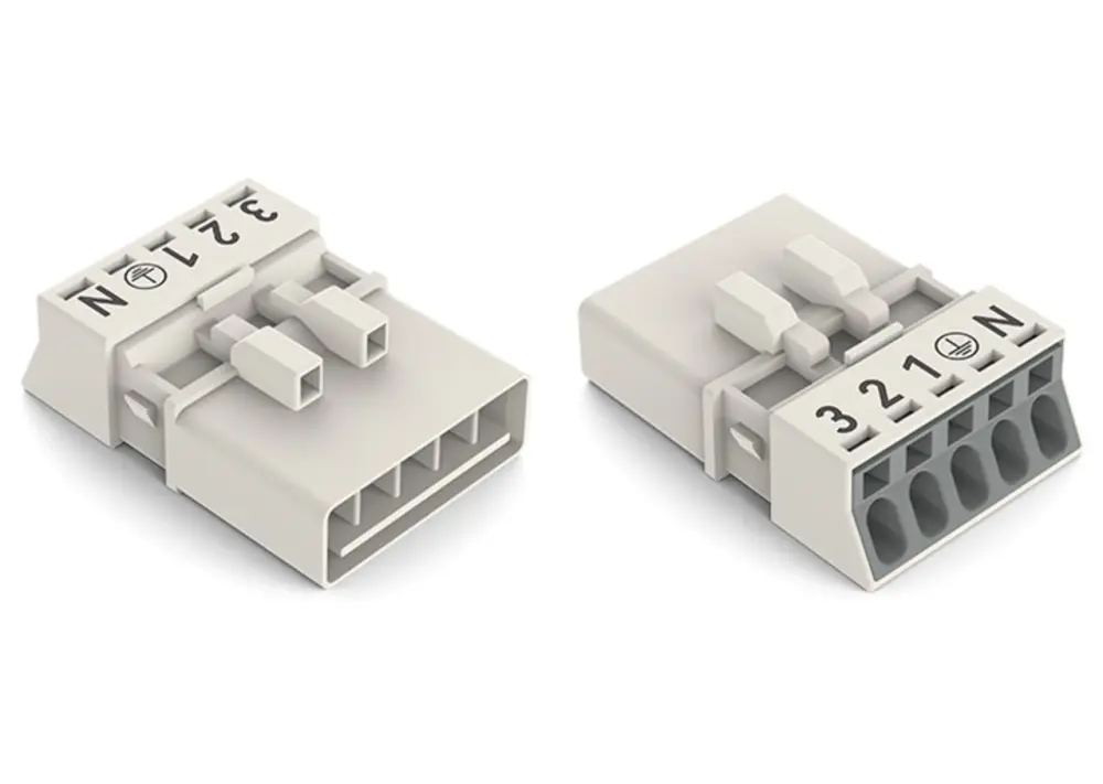 Conector de iluminación Macho 890, 5 Polos, Montaje enchufable, 13A, IP20, IP40 | 890-235 WAGO