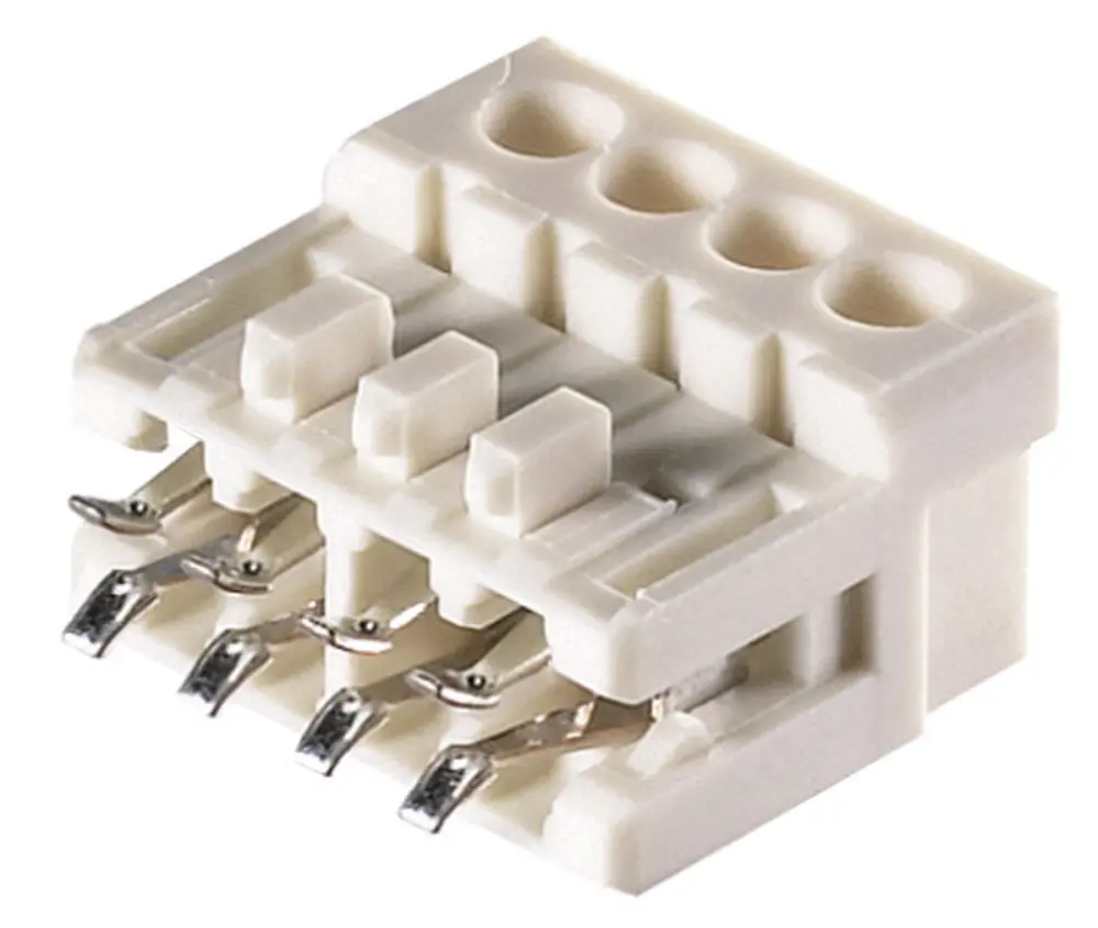 Conector de iluminación Hembra LST03i4, 4 Polos, Montaje en PCB, 32 V, 3A, IP20 | 93.574.0053.0 Wieland