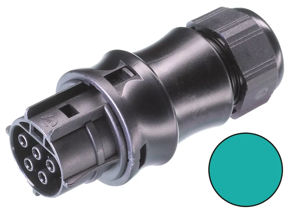 Conector de iluminación Hembra RST20i5, 5 Polos, Montaje de Cable, 250 V, 20A, IP68 | 96.051.4153.6 Wieland