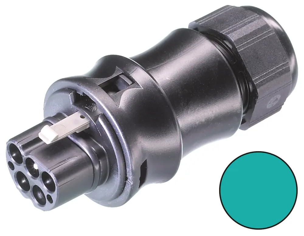 Conector de iluminación Macho RST20i5, 5 Polos, Montaje de Cable, 250 V, 20A, IP68 | 96.052.4153.6 Wieland