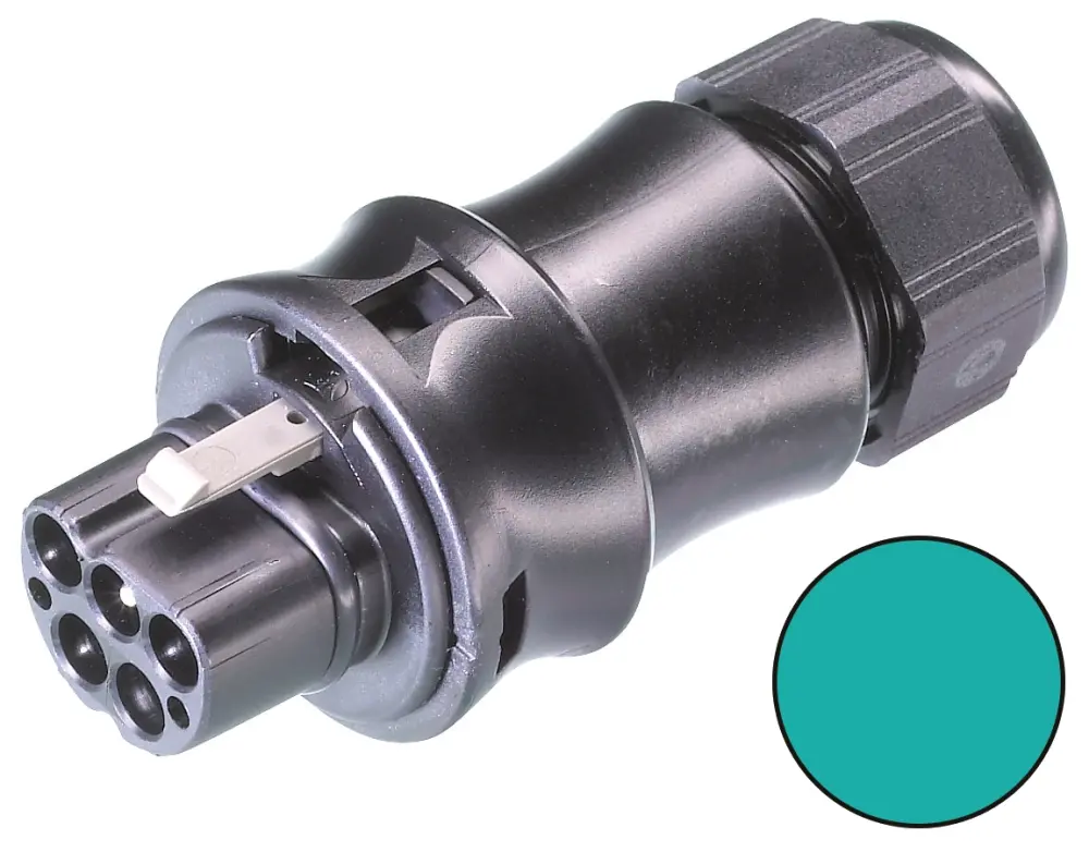 Conector de iluminación Macho RST20i5, 5 Polos, Montaje de Cable, 250 V, 20A, IP66, IP68, IP69 | 96.052.4053.6 Wieland