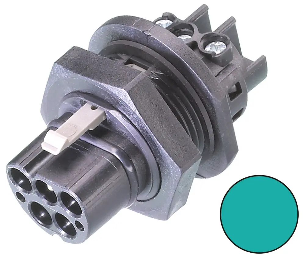 Conector de iluminación Macho RST20i5, 5 Polos, Montaje en Panel, 250 V, 20A, IP66, IP68, IP69 | 96.052.5053.6 Wieland