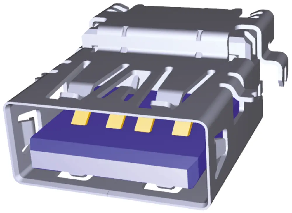 Conector USB Molex 48397-0003, Hembra, , 1 puerto puertos, Ángulo de 90° , Montaje en orificio pasante, Versión 3.0,