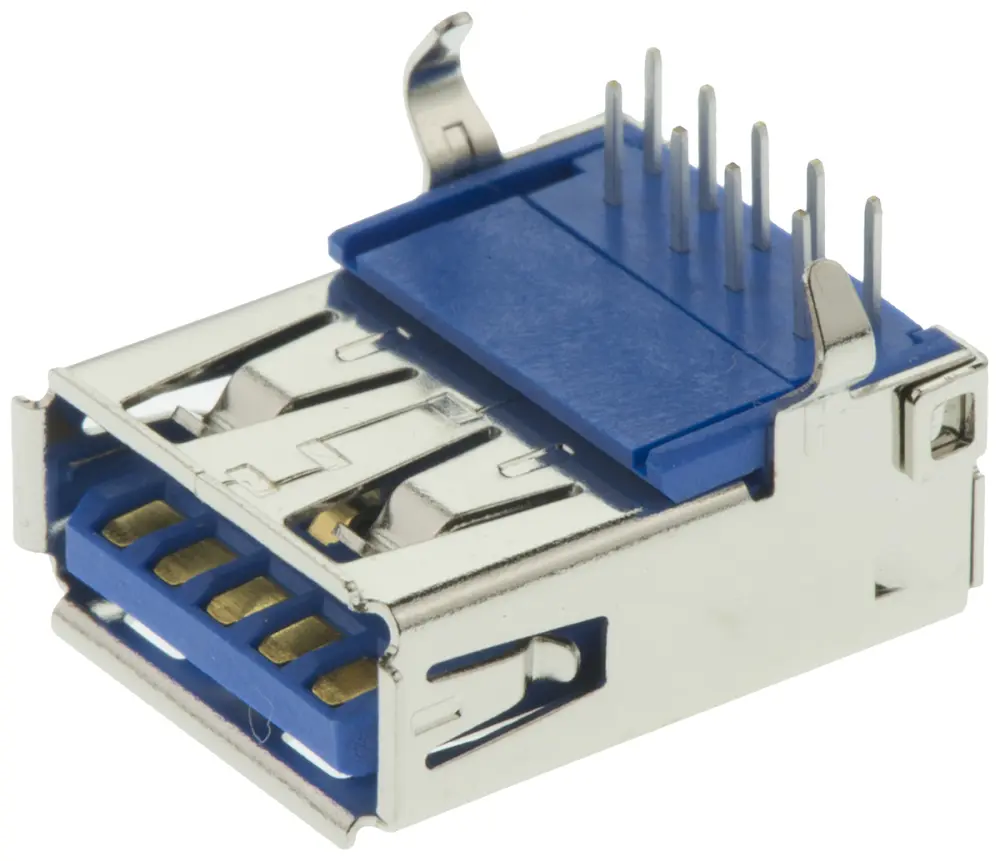 Conector USB Molex 48405-0003, Hembra, , 1 puerto puertos, Ángulo de 90° , Montaje en orificio pasante, Versión 3.0,