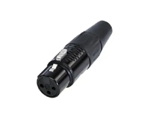Conector XLR Hembra Recto de 3 pines Re- Products, Montaje de Cable | RC3F-B