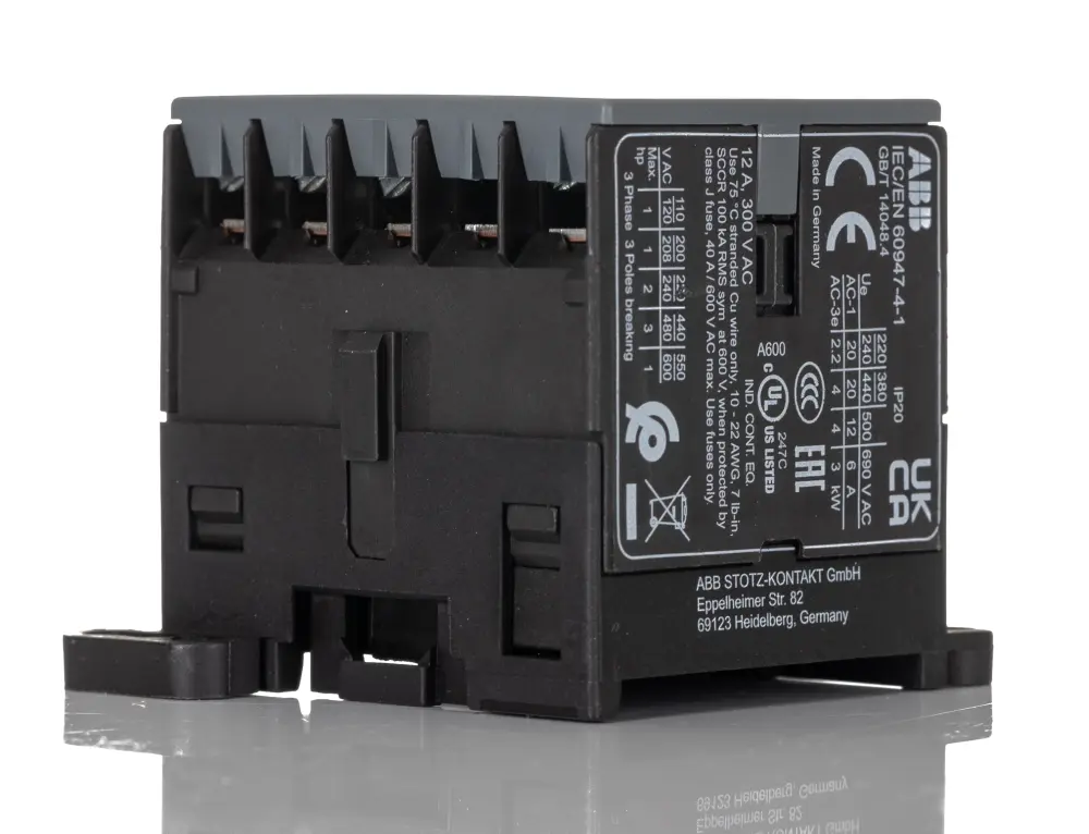 Contactor ABB B6-30-01 de 3 polos, 3 NA, 20 , bobina 240 V, 4 kW | GJL1211001R8010 B6-30-01 220-240V AC