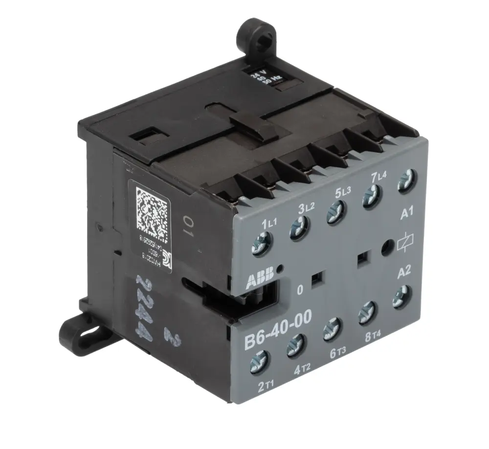 Contactor ABB B6-40-00 de 4 polos, 4 NA, 20 , bobina 24 V, 4 kW | GJL1211201R0001 B6-40-00 24V AC