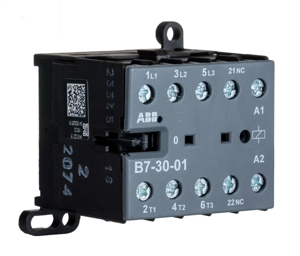 Contactor ABB B7-30-01 de 3 polos, 3 NA, 20 , bobina 24 V, 5,5 kW | GJL1311001R0011 B7-30-01 24V AC