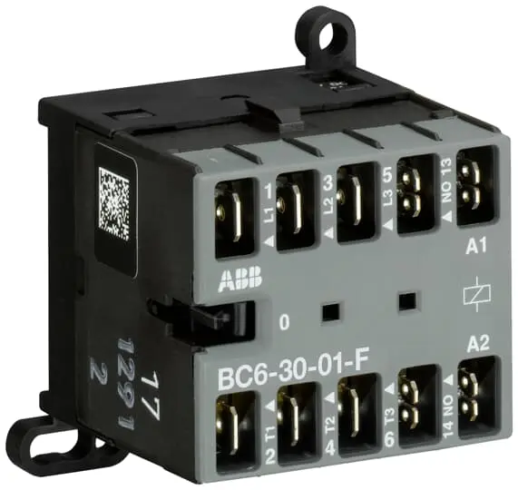 Contactor ABB BC6-30-01-F de 3 polos, 3 NA, 20 , bobina 24 V, 4 kW | GJL1213003R0011 BC6-30-01-F 24V DC
