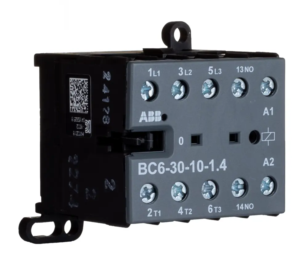 Contactor ABB BC6-30-10-1.4W de 3 polos, 3 NA, 20 , bobina 24 V, 4 kW | GJL1213001R8101 BC6-30-10-1.4W 24V DC