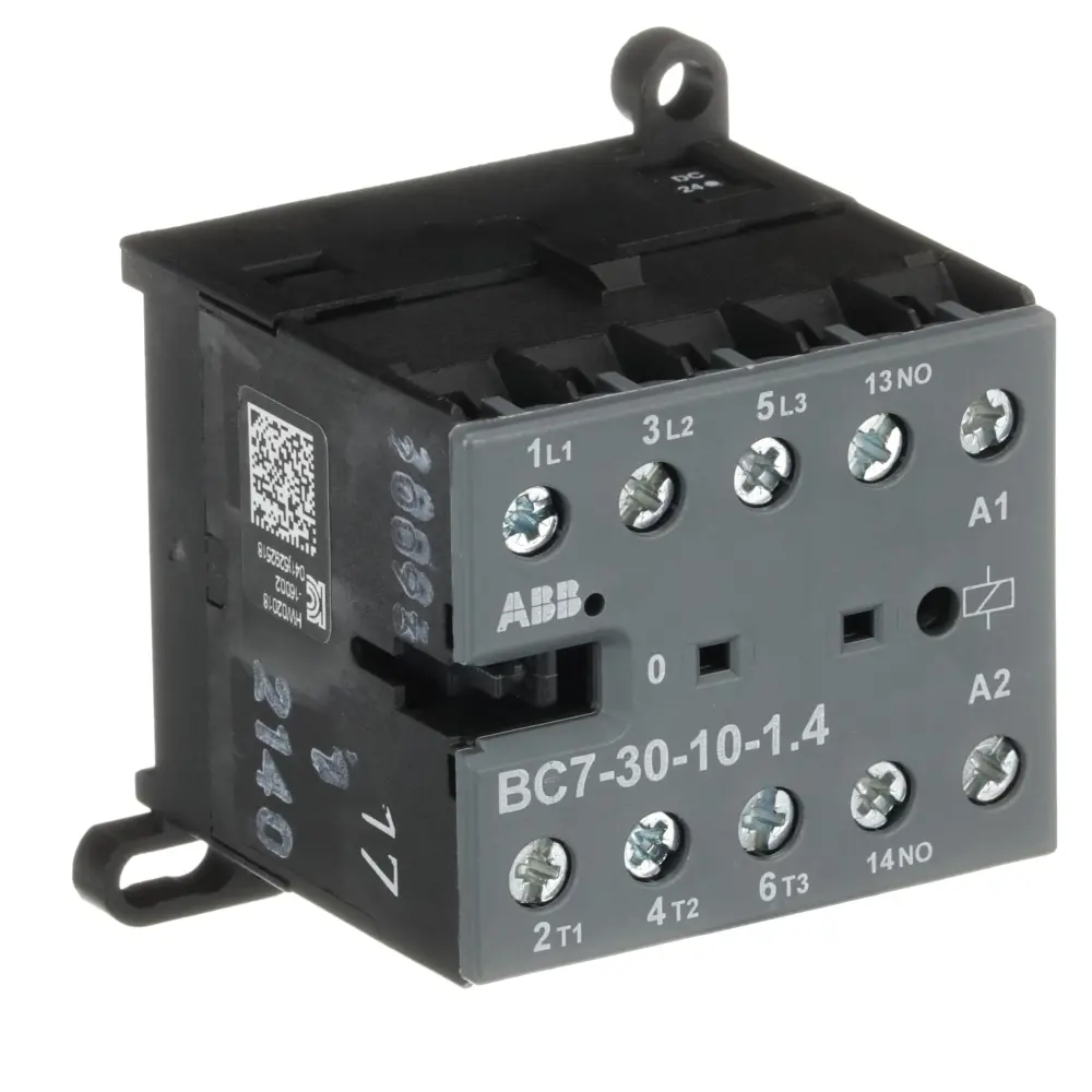 Contactor ABB BC7-30-10-1.4W de 3 polos, 3 NA, 20 , bobina 24 V, 5,5 kW | GJL1313001R8101 BC7-30-10-1.4W 24V DC