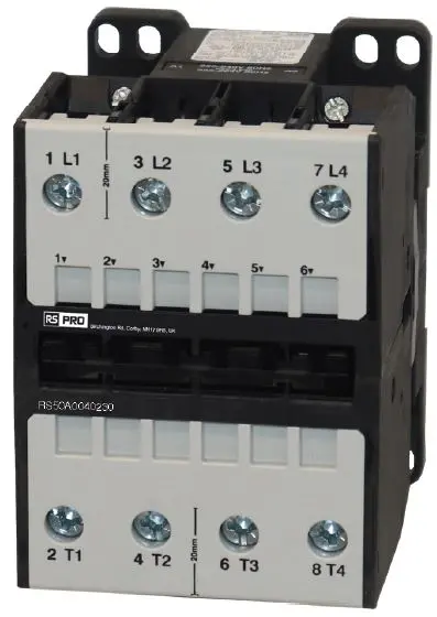 Contactor de 4 polos, 74 , bobina 230 V ca, 37 kW
