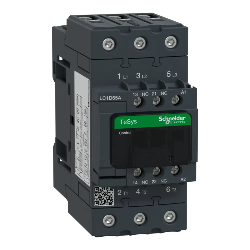 Contactor Schneider Electric TeSys LC de 3 polos, 3 NA, 65 , bobina 110 V ac, 37 kW | LC1D65AF7TQ
