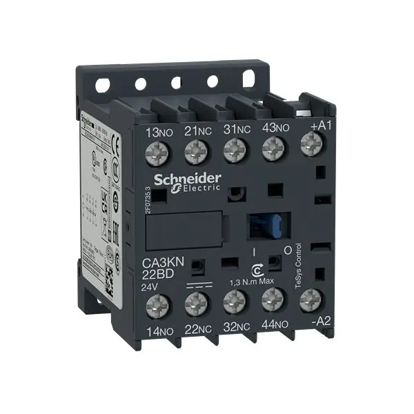 Relé de contactor Schneider Electric TeSys CA3K de 4 polos, 2NO + 2NC, 10 , bobina 12 V CC | CA3KN22JD