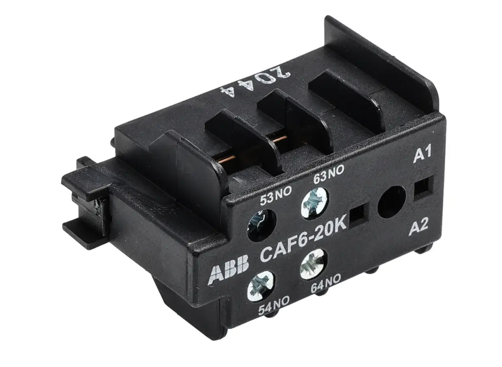 Contacto auxiliar ABB CAF6-20K, montaje: frontal, terminal: Tornillo, 2 NA, 250,69 kV, 6 | GJL1201330R0005 CAF6-20K