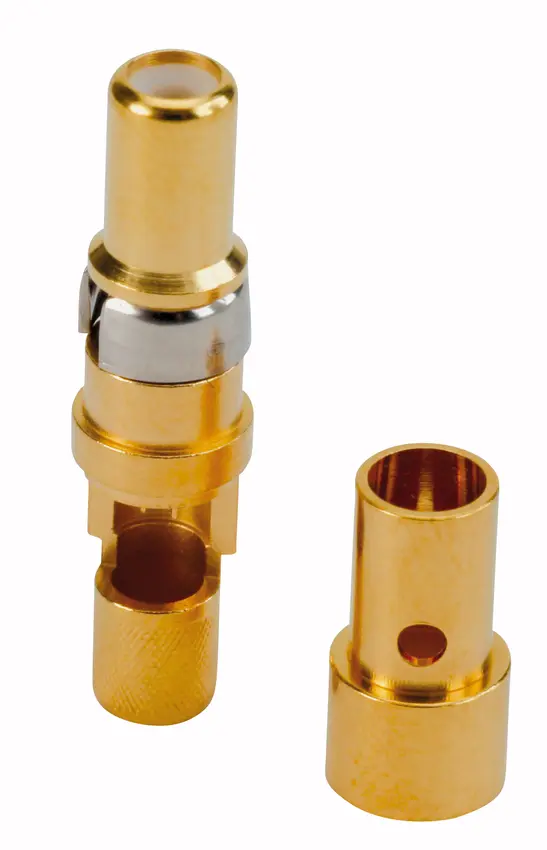 Contacto coaxial de conector D-Sub CONEC 131J20029X, 3.2mm, Macho, Soldador, Revestimiento de Flash de oro sobre níquel