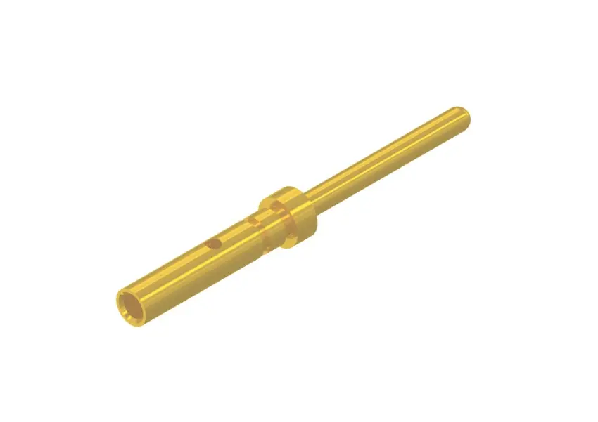 Contacto del conector circular CONEC 161A18009X, 0.76mm, Macho, Crimpado, Revestimiento de Flash de oro sobre níquel,