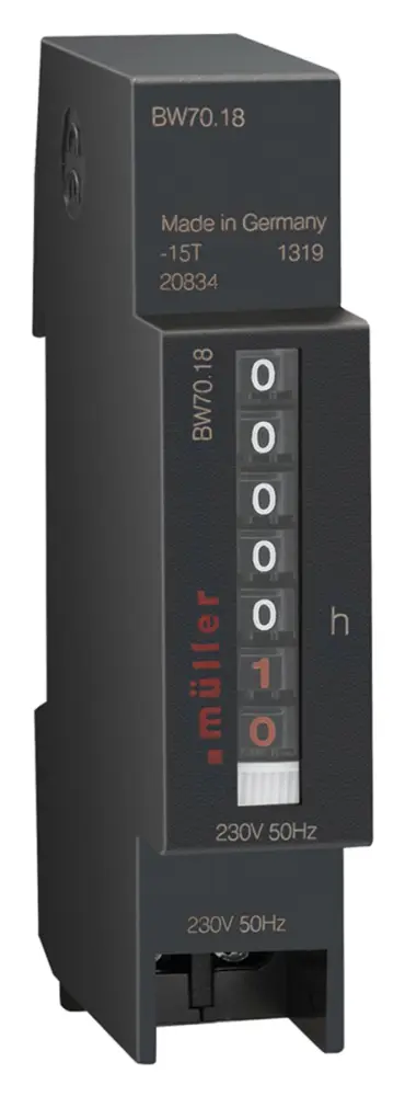 Contador Muller de Horas, con display LED de 5 dígitos, 12 → 48 V | BG7018 12-48V DC