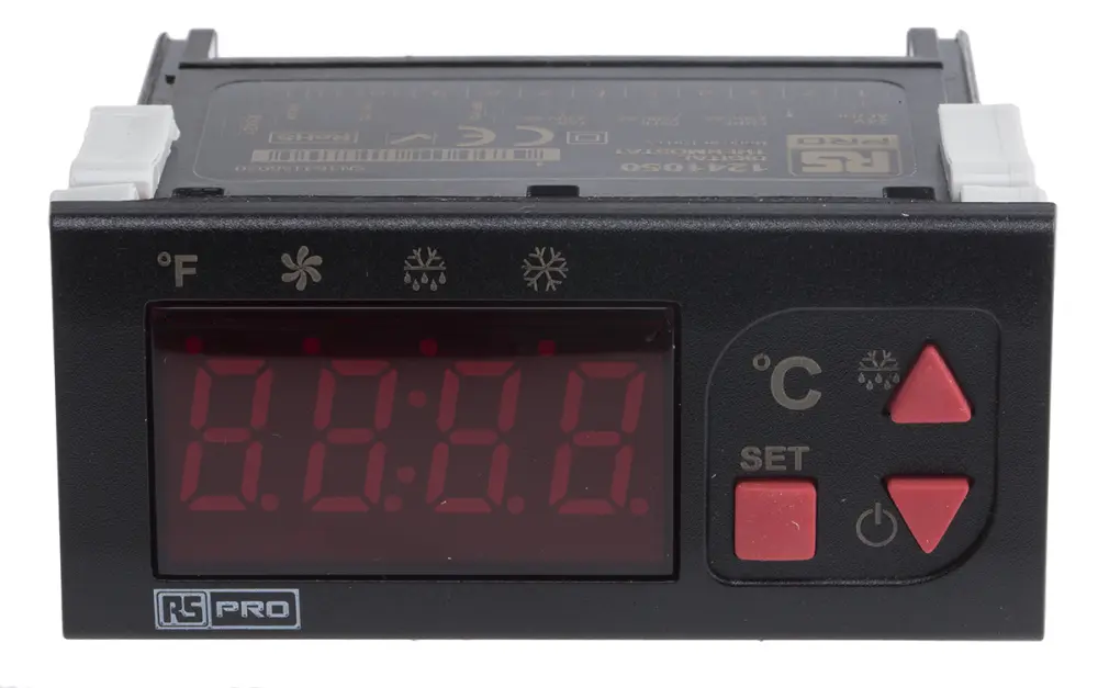 Controlador de temperatura ON/OFF, 77 x 35mm, 24 V ac / dc, 2 entradas NTC, 3 salidas Relé