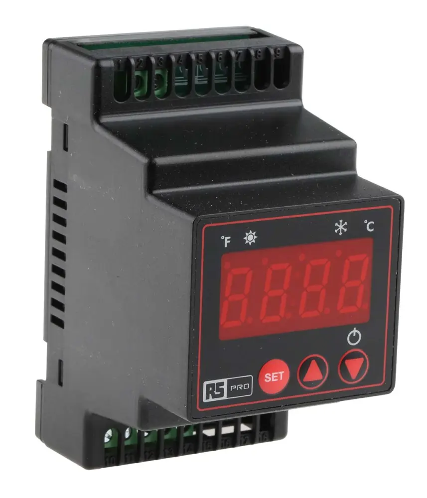 Controlador de temperatura ON/OFF, 54 x 94mm, 230 V ac, 1 entrada NTC, 1 salida Relé