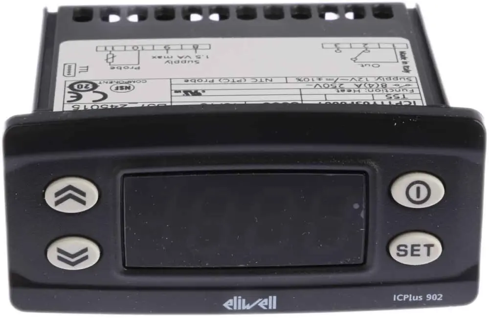 Controlador de temperatura ON/OFF Eliwell serie ICPlus, 74 x 32mm, 12 V, 1 entrada Termopar de tipo K, 1 salida Relé | IC...