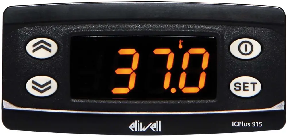 Controlador de temperatura ON/OFF Eliwell serie ICPlus, 74 x 32mm, 12 V, 1 entrada Termopar de tipo K, 2 salidas | IC+ 915...