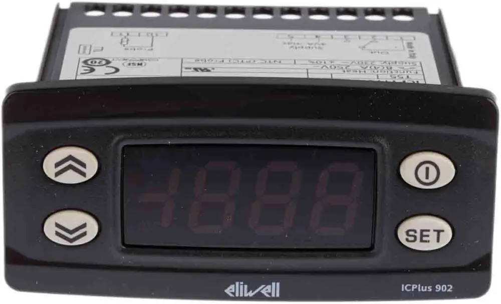Controlador de temperatura ON/OFF Eliwell serie ICPlus, 74 x 32mm, 230 V, 1 entrada NTC, 1 salida Relé | IC+ 902 230V 8A ...