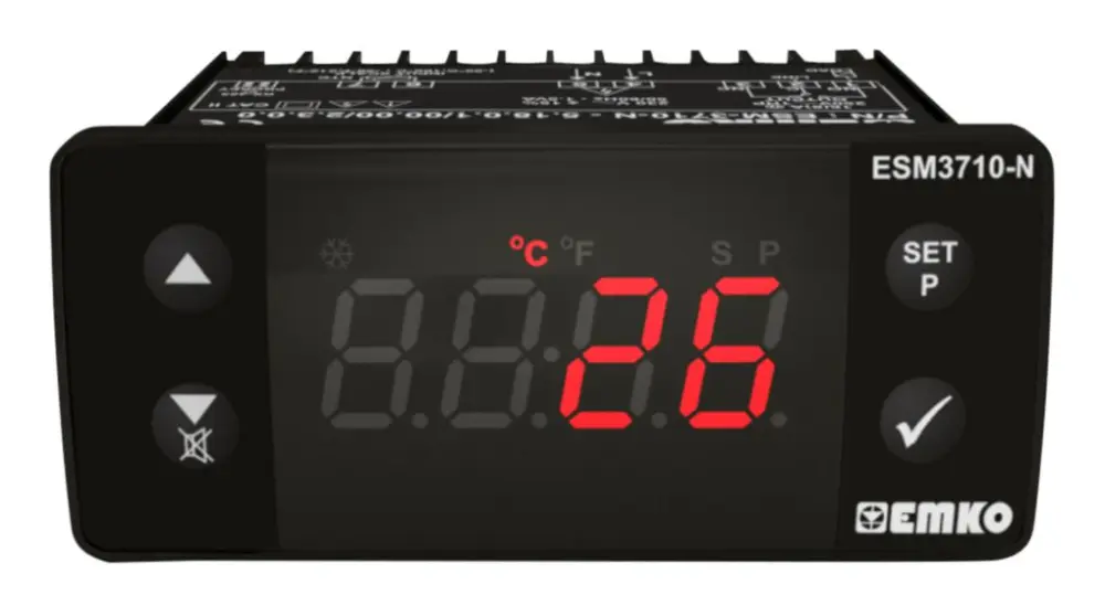 Controlador de temperatura ON/OFF Emko serie ESM, 76x34.5x71mm, 230 V ac, 1 entrada, 1 salida Relé | ESM-3710-N.5.12.0.1/...