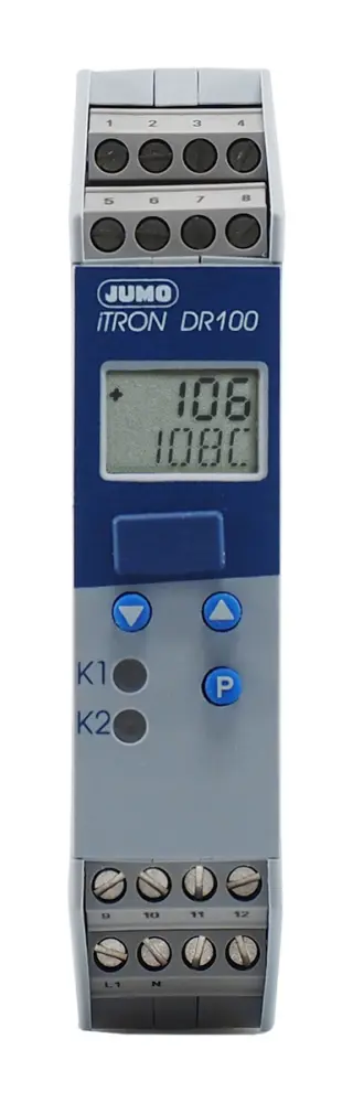 Controlador de temperatura PID Jumo serie iTRON, 109 x 22.5mm, 20 → 53 Vac / Vdc, 2 salidas Relé | 702060/288-888-000-22