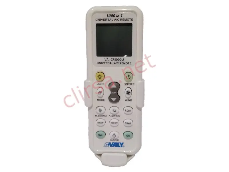 V1702: CONTROL REMOTO MULTICOMPATIBLE PARA MINISPLIT AVALY 1000 CÓDIGOS
