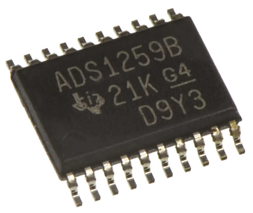 ADC ADS1259BIPW, 1, 24 bits, 14ksps, TSSOP, 20 pines Texas Instruments