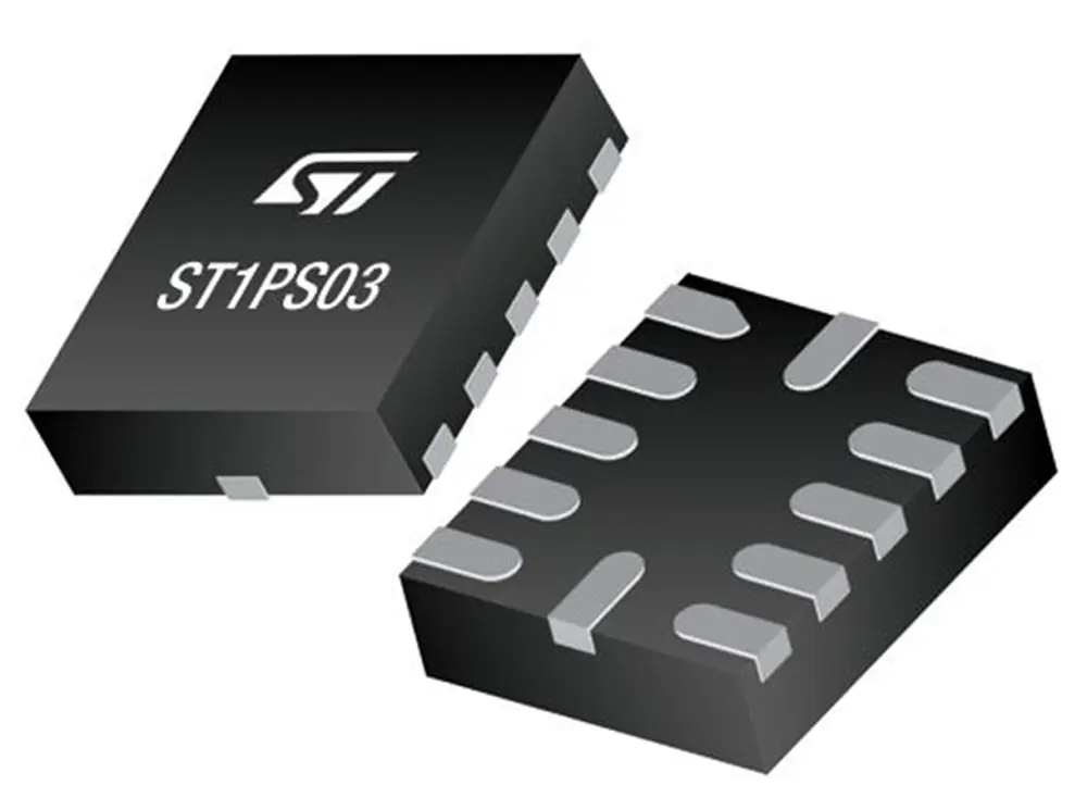 Regulador de conmutación ST1PS03A1QTR, De bajada, 400mA TQFN-12, 12 pines, Seleccionable STMicroelectronics