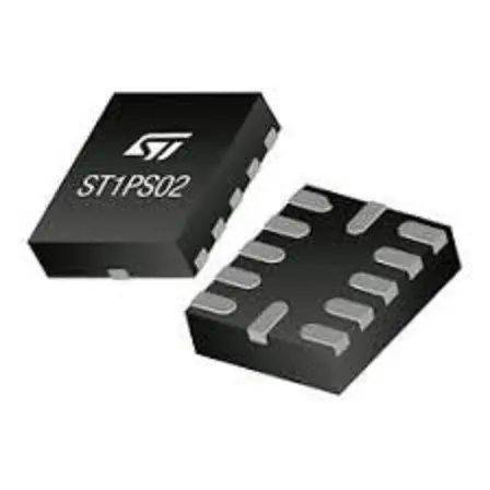 Regulador de conmutación ST1PS03AQTR, De bajada, 400mA 12-UFQFN, 12 pines, Seleccionable STMicroelectronics