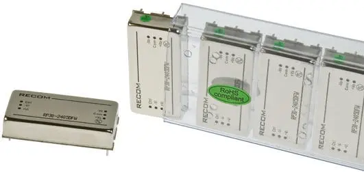 Convertidor dc-dc 30W, Salida ±15V dc, ±1A, ±1% | RP30-2415DF Recom
