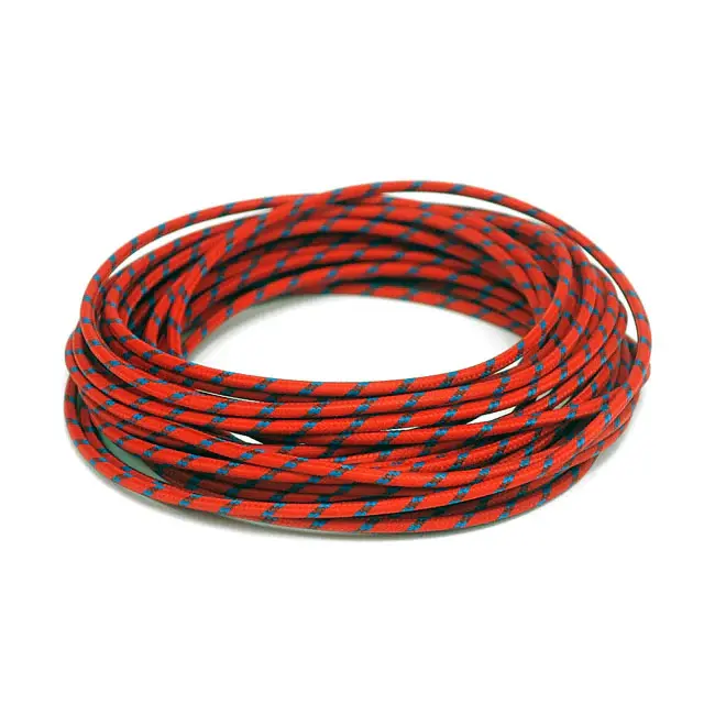 Cableado Cubierto De Tela Atemporal, 25 Pies. Rollo. Rojo Azul Para Harley Davidson