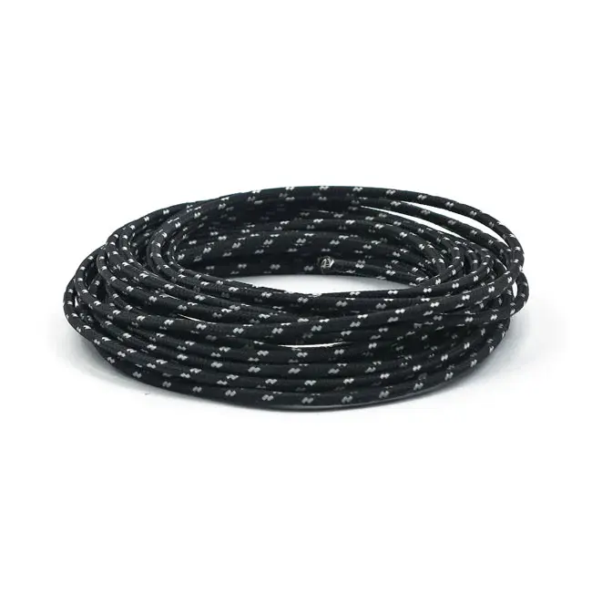 Malla Retráctil Cableado Cubierto De Tela Eterno, 25 Pies. Rollo. Blanco Negro Para Harley Davidson