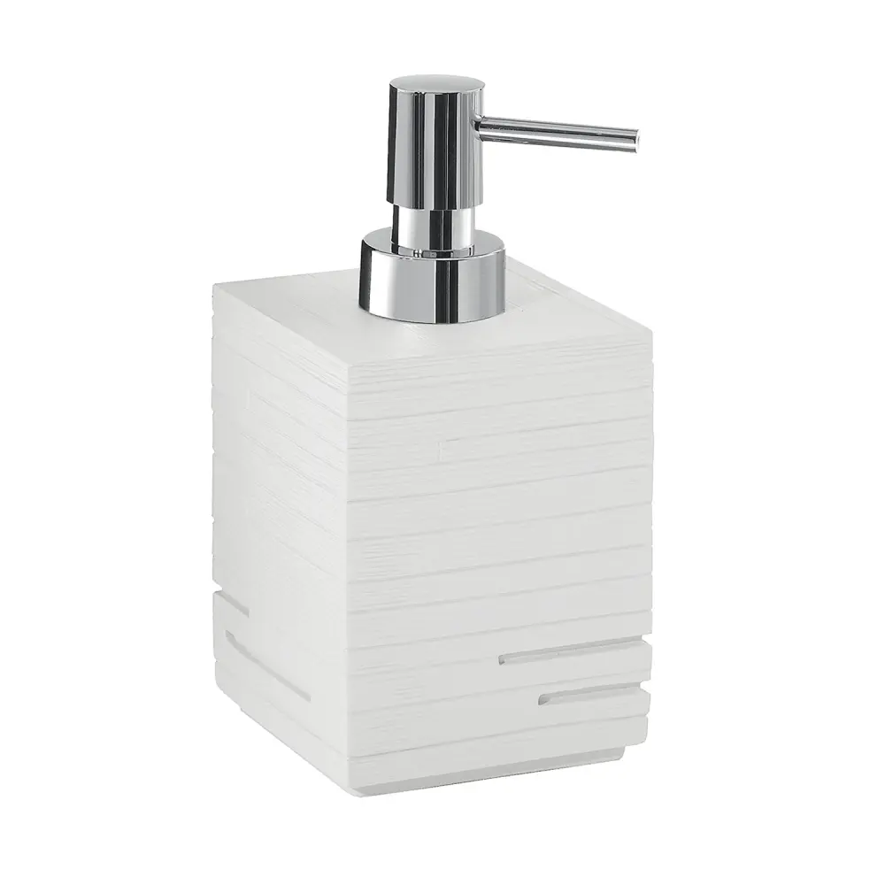 Dosasapone de apoyo con dispensador de plástico Gedy serie Quadrotto - Blanco