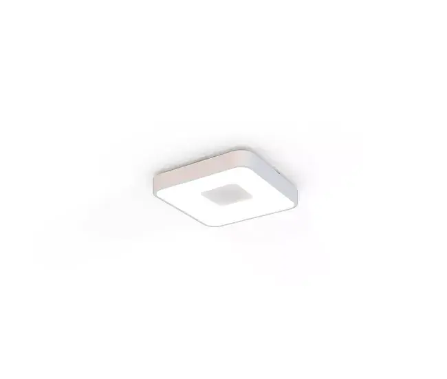 lampara plafon metálico color blanco serie coin cuadrado 34cm