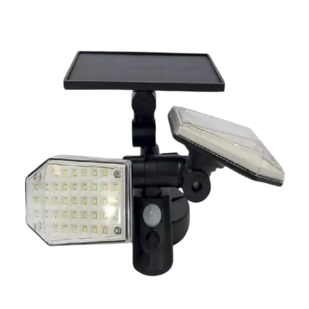 LAMPARA CON PANEL SOLAR + SENSOR DE MOVIMIENTO + FOTOCELDA con Baterí Recargable