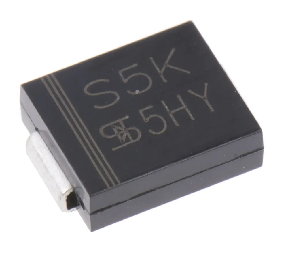Diodo, S5K, 5A, 800V Conexión de silicio, DO-214AB (SMC), 2-Pines 1.15V Taiwan Semiconductor