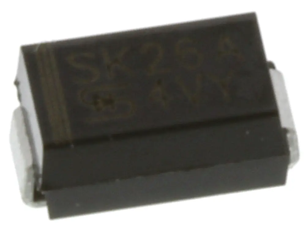 Diodo, SK26A R2, Rectificador Schottky, 2A, 60V Schottky, DO-214AC (SMA), 2-Pines 700mV Taiwan Semiconductor