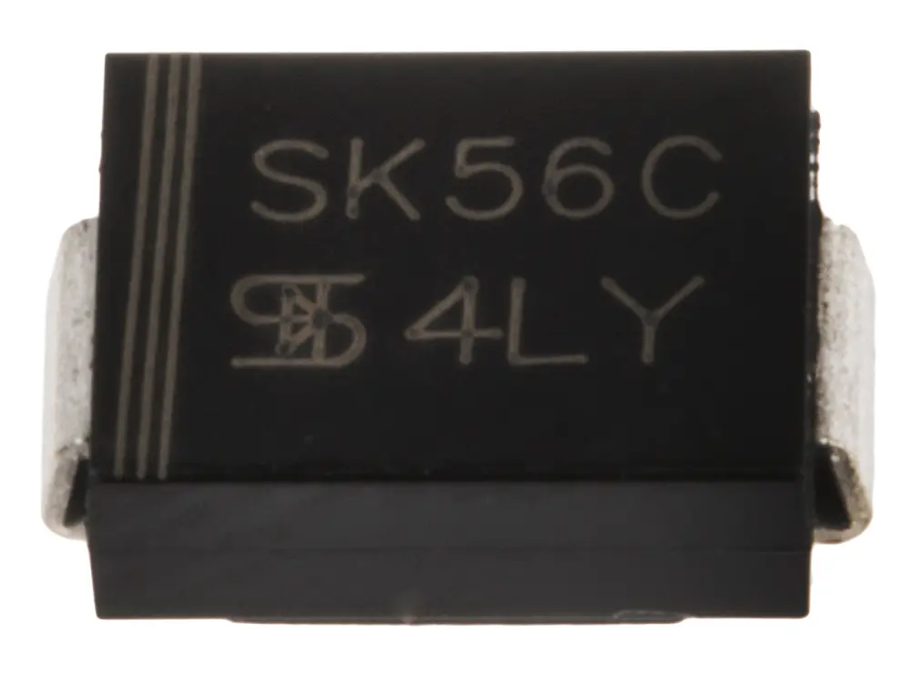 Diodo, SK56C, Rectificador Schottky, 5A, 60V Schottky, DO-214AB (SMC), 2-Pines 750mV Taiwan Semiconductor