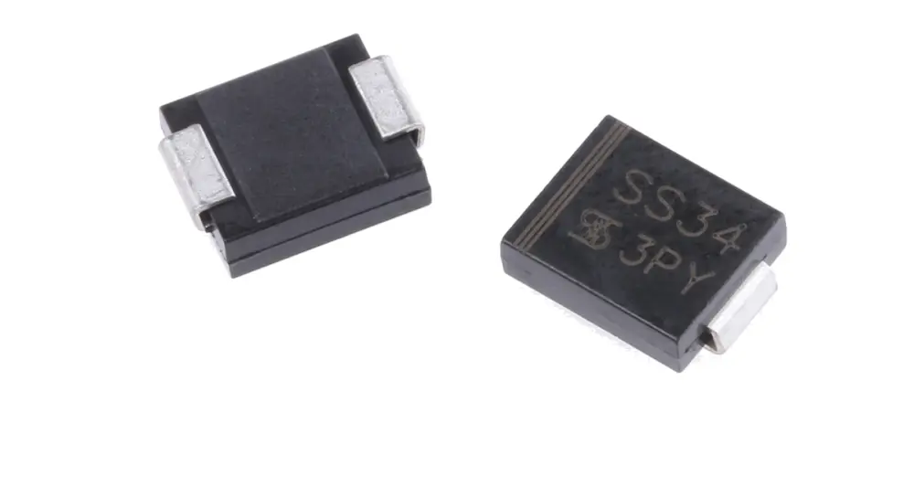 Diodo, SS34, Rectificador Schottky, 3A, 40V Schottky, DO-214AB (SMC), 2-Pines Taiwan Semiconductor